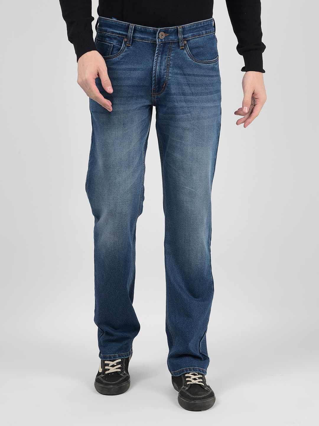 Numero Uno Men Solid Dark Blue Jeans